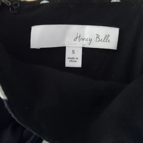 Honey Belle Black and White Polka Dot Romper - Picture 6 of 6